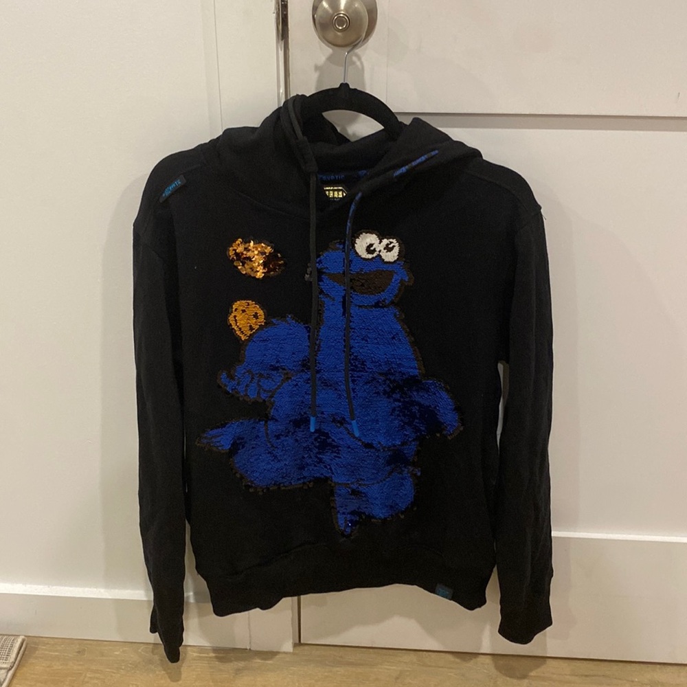 Flip sequin Cookie Monster hoodie